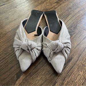 Zara Striped Knot Pointed Toe Women's Slip-On Flats size 9
